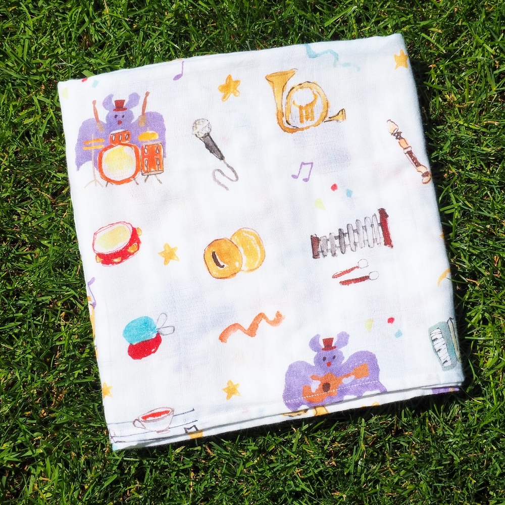 Organic Muslin Swaddle Blanket - Purple (unisex)